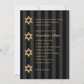 Bar Mitzvah, alle Farbstreifen Gold Star Einladung (Vorderseite)