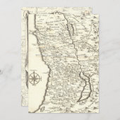 Bar Mitzvah Ancient Map Stämme von Israel Einladung (Vorne/Hinten)