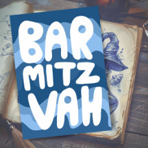 BAR MITZVAH Anpassbare blaue Streifen-Kongrat