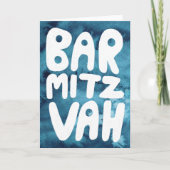 BAR MITZVAH Anpassbare Blue Watercolor-Glückwunsch Karte (Vorderseite)