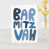 BAR MITZVAH Anpassbare, moderne Blasen-Buchstaben Karte (Gelbe Blume)