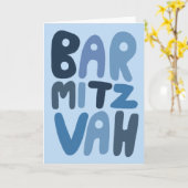 BAR MITZVAH Anpassbare, moderne Blasen-Buchstaben Karte (Gelbe Blume)