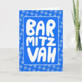 BAR MITZVAH Anpassbarer Star von David Pattern Karte (Vorderseite)
