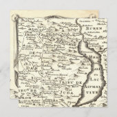 Bar Mitzvah Antique Map, Stämme Israels Save The Date (Vorne/Hinten)