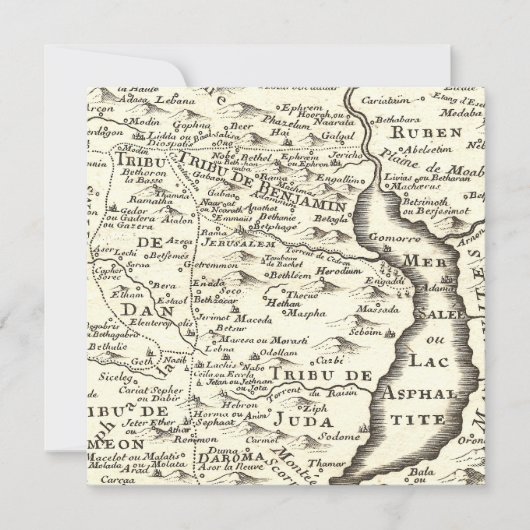 Bar Mitzvah Antique Map, Stämme Israels Save The Date (Vorderseite)