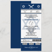 Bar Mitzvah Baseball Einladung (Vorne/Hinten)