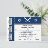 Bar Mitzvah Baseball Ticket UAWG mit Speisenauswah Einladung (Stehend Vorderseite)