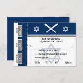 Bar Mitzvah Baseball Ticket UAWG mit Speisenauswah Einladung (Vorne/Hinten)