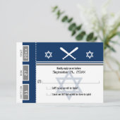 Bar Mitzvah Baseball Ticket UAWG RSVP Karte (Stehend Vorderseite)