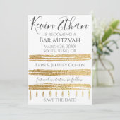 Bar Mitzvah Bat Mitzvah Save the Date (Stehend Vorderseite)