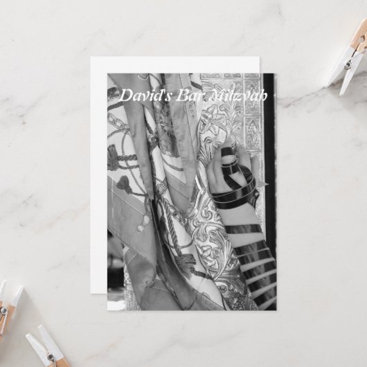 Bar Mitzvah/Bat Mitzwa Karte (Vorderseite/Rückseite Beispiel)