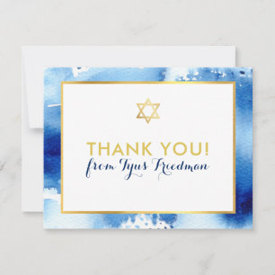 BAR MITZVAH bedankt sich bei Ihnen für den goldfar Dankeskarte