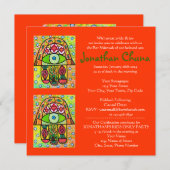 Bar Mitzvah - Birnengarten Hamsa Einladung (Vorne/Hinten)