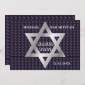 Bar Mitzvah Birthday Modern Pattern Einladung (Vorne/Hinten)