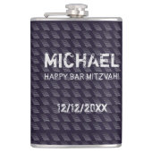 Bar Mitzvah Birthday Modern Pattern Flachmann (Vorderseite)
