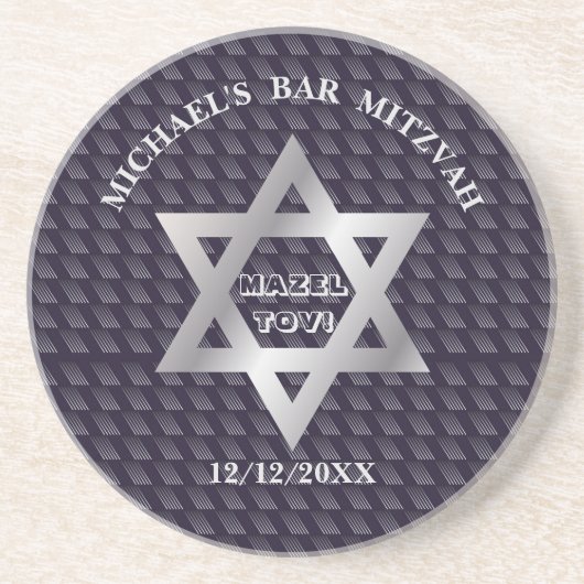 Bar Mitzvah Birthday Modern Pattern Getränkeuntersetzer (Vorne)