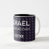 Bar Mitzvah Birthday Modern Pattern Zweifarbige Tasse (VorderseiteRechts)
