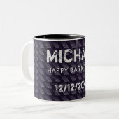 Bar Mitzvah Birthday Modern Pattern Zweifarbige Tasse (Vorderseite Links)