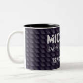 Bar Mitzvah Birthday Modern Pattern Zweifarbige Tasse (Links)