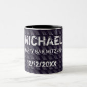 Bar Mitzvah Birthday Modern Pattern Zweifarbige Tasse (Mittel)