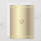 Bar Mitzvah Black Gold Foil Script Hebräischer Nam Einladung (Rückseite)