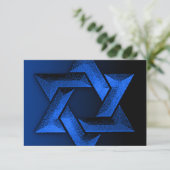 Bar Mitzvah Black und Blue Star von David UAWG RSVP Karte (Stehend Vorderseite)