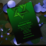 Bar Mitzvah Black und Green Star von David Einladung<br><div class="desc">Bar Mitzvah Black und Green Star von David Bar Mitzvah und Bat Mitzvah Einladung Sets von Umua entworfen. Gedruckt und ausgeliefert von Zazzle oder seinen Partnern.</div>