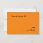 Bar Mitzvah Black und Orange Star von David UAWG RSVP Karte (Rückseite)