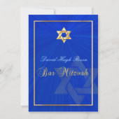 Bar Mitzvah/blau/gold Einladung (Rückseite)