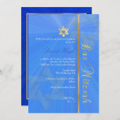 Bar Mitzvah/blau/gold Einladung (Vorne/Hinten)