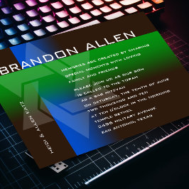 Bar Mitzvah Blau und Grün für jede Farbe Einladung