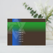 Bar Mitzvah Blau und Grün für jede Farbe Einladung (Stehend Vorderseite)