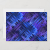 Bar Mitzvah Blau und Lila Abstrakte Kariert Einladung (Rückseite)
