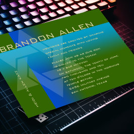 Bar Mitzvah Blau und Türkis auf jeder Farbe Einladung