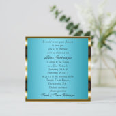 Bar Mitzvah Blauer Zeremonie Einladung (Stehend Vorderseite)