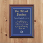 Bar Mitzvah Blessings Sondergeschenk Plaque Awardplakette<br><div class="desc">Bar Mitzvah Geschenk mit besten Wünschen für die Zukunft</div>