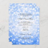 Bar Mitzvah Blue Glitzer Lights Einladung (Vorne/Hinten)