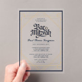 BAR MITZVAH Blue Gold Delta Klare Minimalistische Acryleinladungen (Insitu (Handheld))