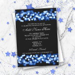 Bar Mitzvah Blue Hollywood Glam Einladung<br><div class="desc">Matching Produkte verfügbar! Elegantes Hochzeitsdesign "Bar Mitzvah Party" mit Modern Blue Hollywood Glam Glitzer Lights Motiv,  individuelle Name und Date Text. Beeindrucken Sie Ihre Familie und Freunde mit diesem stilvollen und modernen Design. Vollständig anpassbar! Einfach zu bedienen und leicht zu personalisieren.</div>