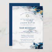 Bar Mitzvah | Blue Sapphire Watercolor Geode 2 (Vorne/Hinten)