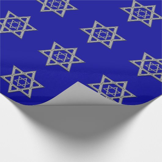 Bar Mitzvah Blue Silber Jungs Geschenkpackung Geschenkpapier (Ecke)
