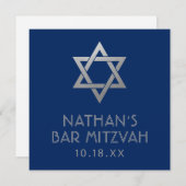 Bar Mitzvah Blue Silver Star von David Mini Sign (Vorne/Hinten)