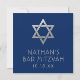 Bar Mitzvah Blue Silver Star von David Mini Sign