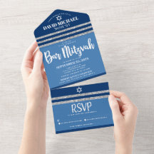 Bar Mitzvah Blue Silver Tallit Modernes, feines Sc