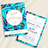 Bar Mitzvah Blue Star der jüdischen Einladung von