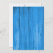 Bar Mitzvah Blue Techno Streaks Einladung (Rückseite)