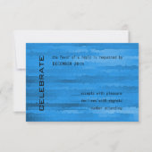 Bar Mitzvah Blue Techno Streaks RSVP Karte (Vorderseite)