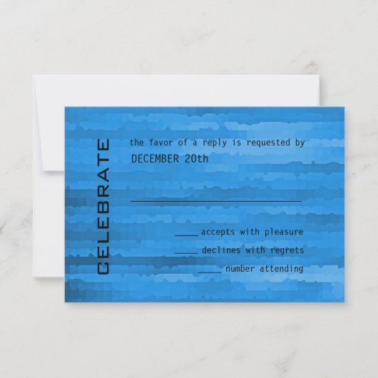 Bar Mitzvah Blue Techno Streaks RSVP Karte (Vorderseite)