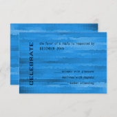 Bar Mitzvah Blue Techno Streaks RSVP Karte (Vorne/Hinten)