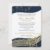 Bar Mitzvah Blue und Gold mit Farbwechsel Einladung (Vorderseite)